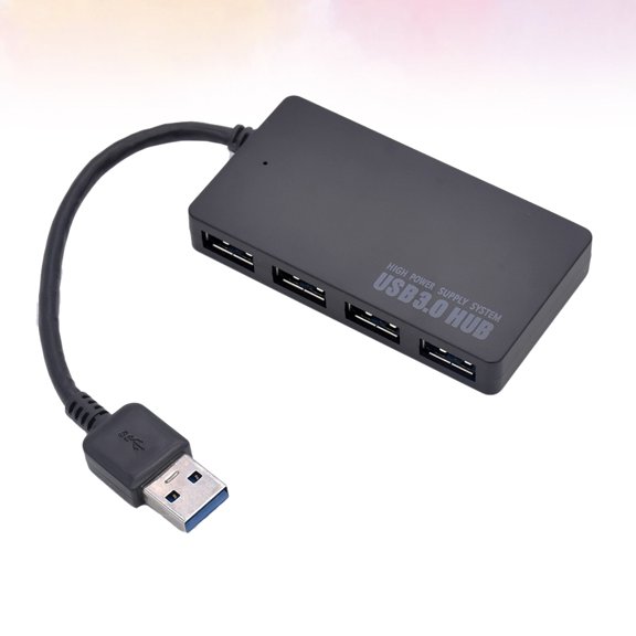 OFFIGAM Back to School 1Pack Multi Port Hub for PC Black ABS USB Hub for Users Needing Multiple USB Ports