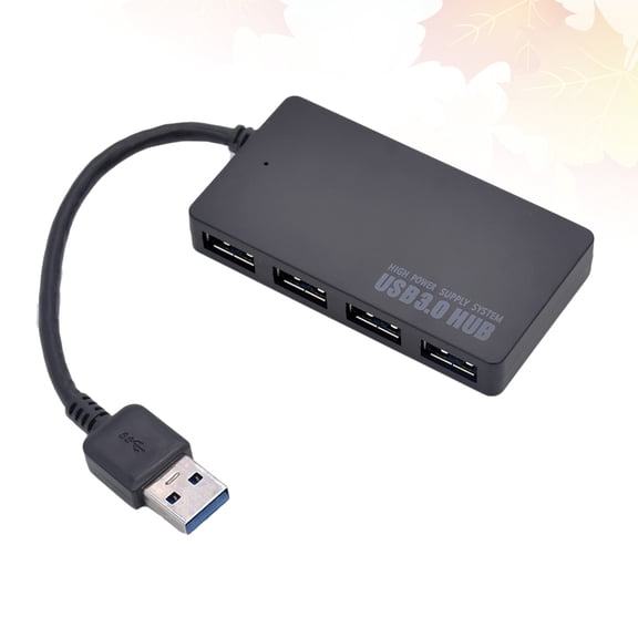 OFFIGAM Back to School 1Pack USB Multi Port Hub Black ABS Extra USB Ports for PC and Laptop Users