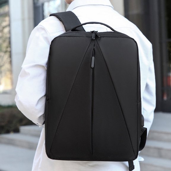 OFFIGAM Back to School 1Pcs Mens Laptop Bag Black Polyester Water Resistant Business Travel Backpack