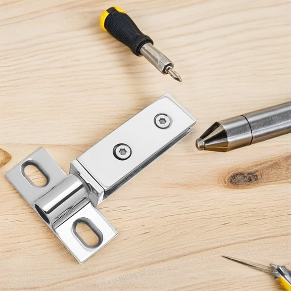 OFFIGAM Stainless Steel Shower Door Hinge with Dual Hole Design, Modern Finish, Glass Door Hardware for Bathroom