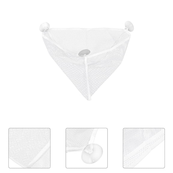 OFFIGAM Bathroom Mesh Bag Corner Installation PVC Storage for Bathing Supplies 1Pack
