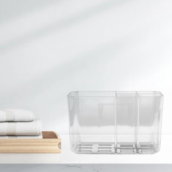 OFFIGAM Bathroom Toothbrush Hanging Storage Rack Transparent Plastic Space-Saving Homeowners 1Pack