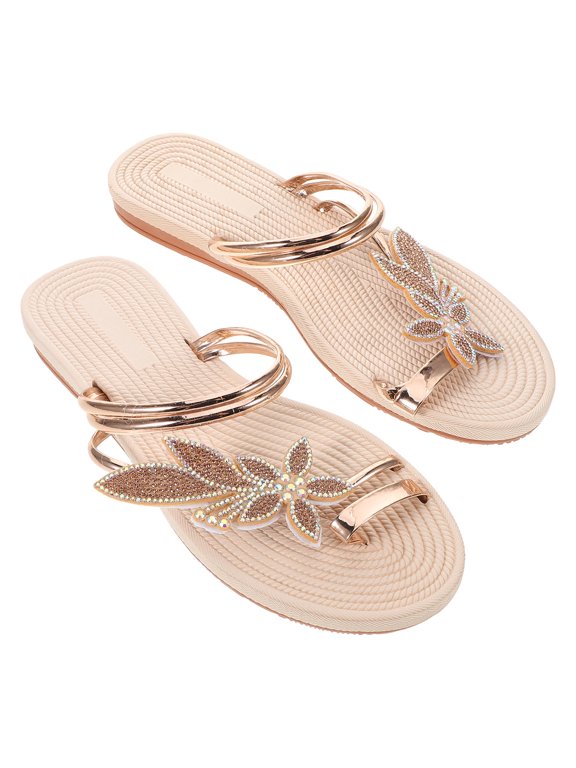 Beach Toe Ring Sandal Women In Bohemian Style Rubber PU 1 Pair