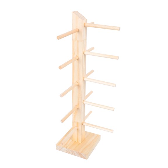 OFFIGAM Beige Wooden Eyeglass Holder Stand Sturdy Organizer for Storage
