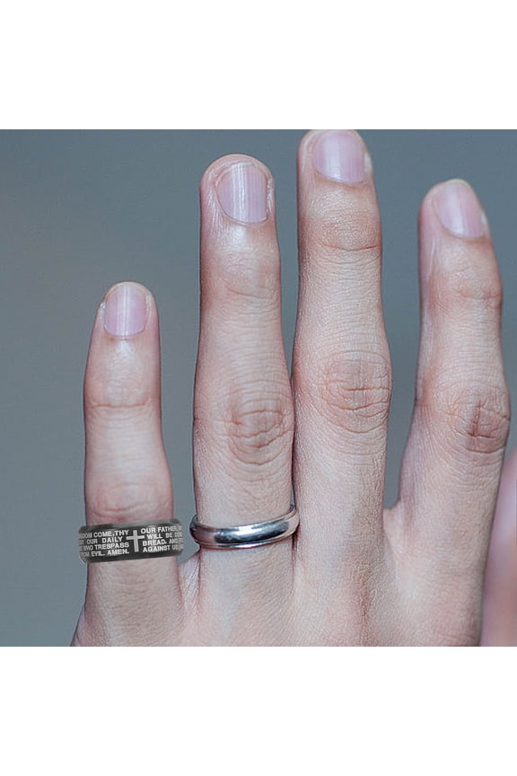 Biblical Ring Stainless Steel Cross Black Ring Durable Comfortable for Men