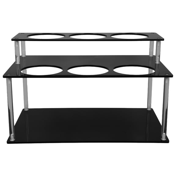 OFFIGAM Black Acrylic Coffee Syrup Organizer Rack with Elegant Design for Kitchen and Bar Countertop, 2 Tier