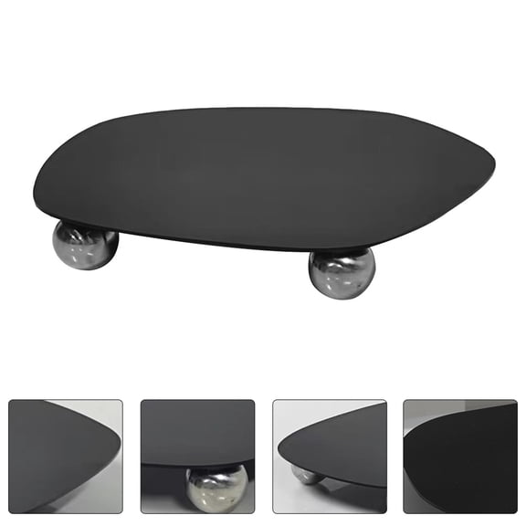 OFFIGAM Bathroom Plate Tray Black 1Pcs 11.4x9.8in