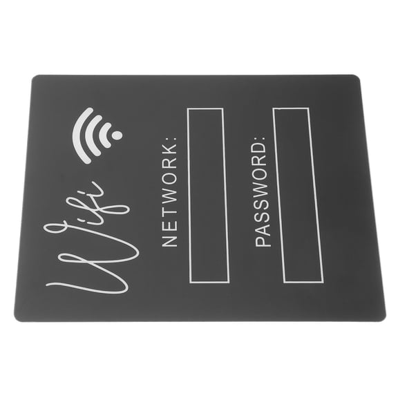 OFFIGAM Black Acrylic WiFi Password Sign Easy to Clean WiFi Network Reminder for Home