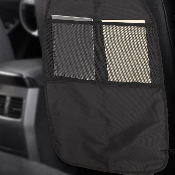 OFFIGAM Black Back Seat Cover Organizer with Kick Mat and Charging Port for Car