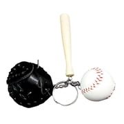 OFFIGAM Black Baseball Sports Keychain Metal Pendant Decorative Accessory Gift for Sports Fans and Party Favors