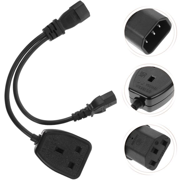 OFFIGAM C14 to C13 Iec Power Cord, Black PVC Jacket, Safe Shrapnel Design for Electronic Devices