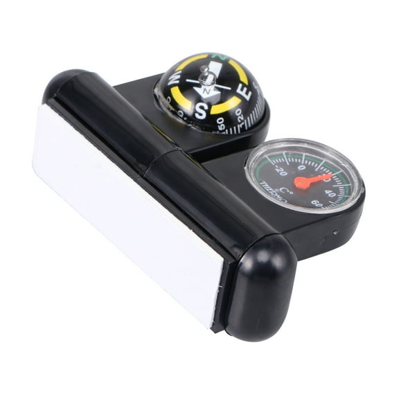 OFFIGAM Black Auto Car Compass and Thermometer Dashboard Instrument with Accurate Navigation and Temperature Readings