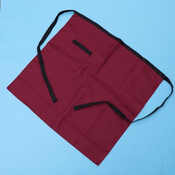 OFFIGAM Black Chef Apron for Cooking with Pocket Short Waist Design 1Set