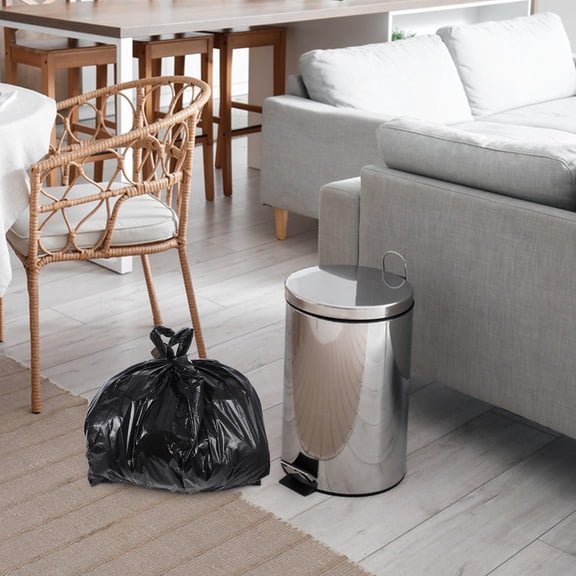 OFFIGAM Black Disposable Trash Bags 100pcs, PE Material, Multipurpose Storage and Waste Disposal Bags