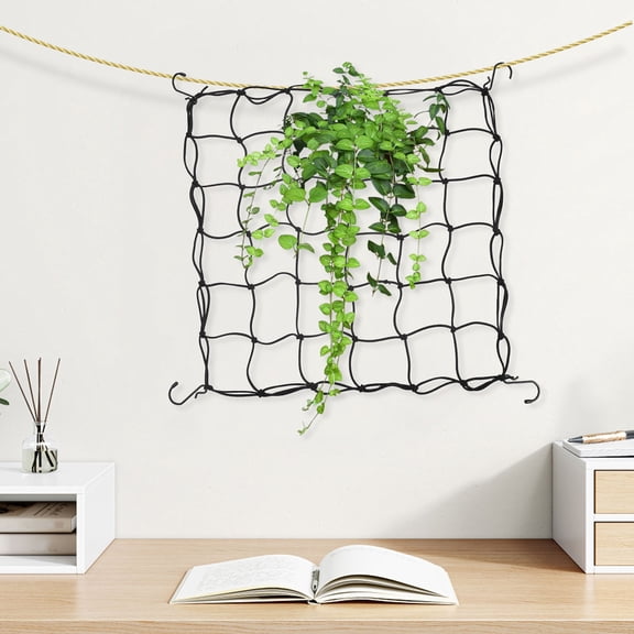 OFFIGAM Black Elastic Trellis Netting for Garden Tent with Hooks Promotes Air Circulation and Sunlight Blocking