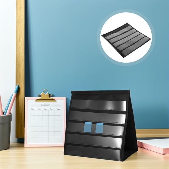 OFFIGAM Black Desk Organizer with Large Capacity for Cards, Art Prints, Stickers, and Office Supplies