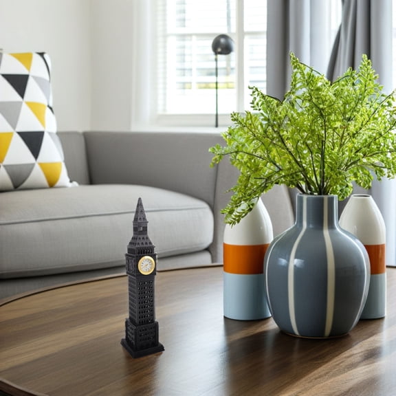 OFFIGAM Black Metal Big Statue English Landmark Model Decorative Home Ornament