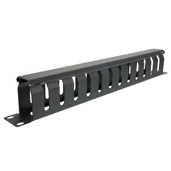 OFFIGAM Black Metal Cable Management Unit for Organized Server Rack Wire Management