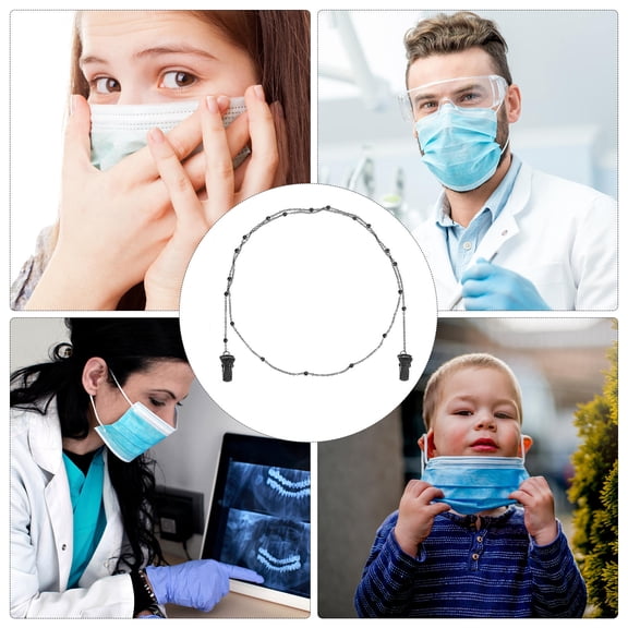 OFFIGAM 1Pc Black Metal Sunglasses Cord with Clip Practical Glasses Accessory for Daily Use