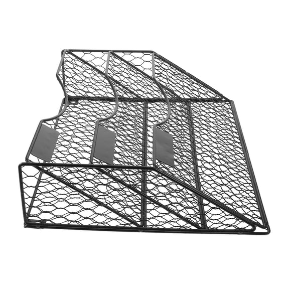 OFFIGAM Black Metal Wall Mounted Document Holder with 3 Tiers for Workspace Organization