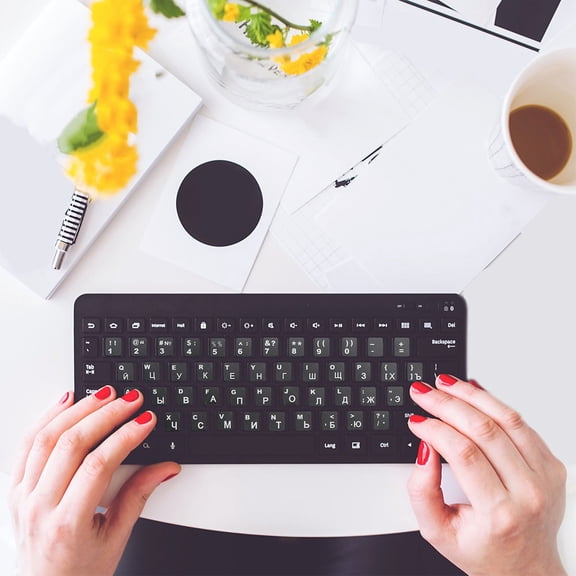 OFFIGAM Black Notebook Keyboard Cover Keyboard Letter Stickers Laptop Computer Accessories