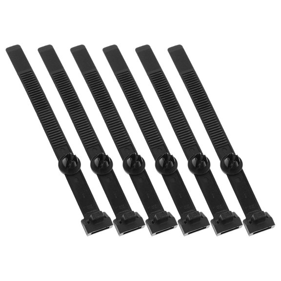 OFFIGAM Durable Self-Locking Wire Ties Black Nylon for Automotive 6Pcs
