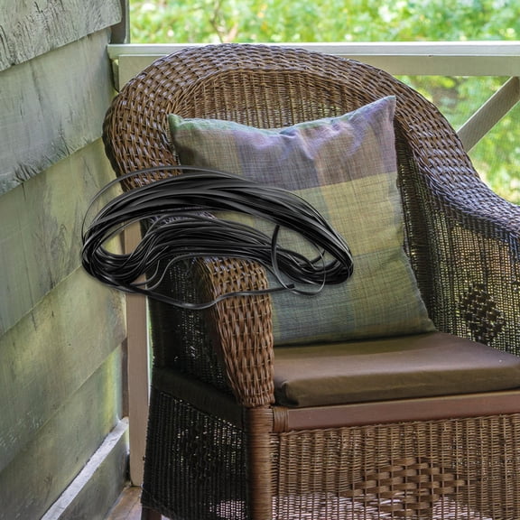 OFFIGAM Black PE Rattan Wicker Weaving Material, Synthetic Cane Webbing for Outdoor Furniture Repair, Chair Crafts