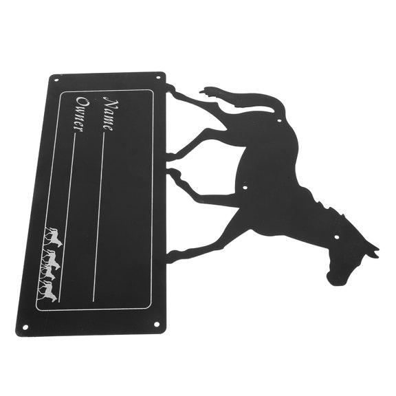 OFFIGAM Black Hard Iron Weatherproof Horse Stall Marker for Farm Management