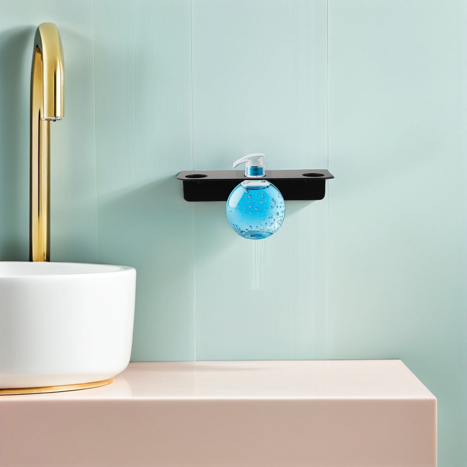 OFFIGAM Wall Mounted Bathroom Soap Dispenser Holder Stainless Steel No ...