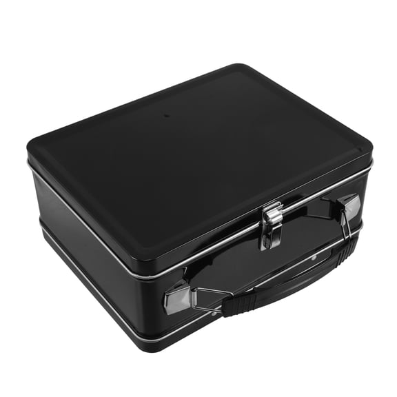 OFFIGAM Black Treasure Chest Keepsake Metal Tin Box with Lock for Wedding Party Favors