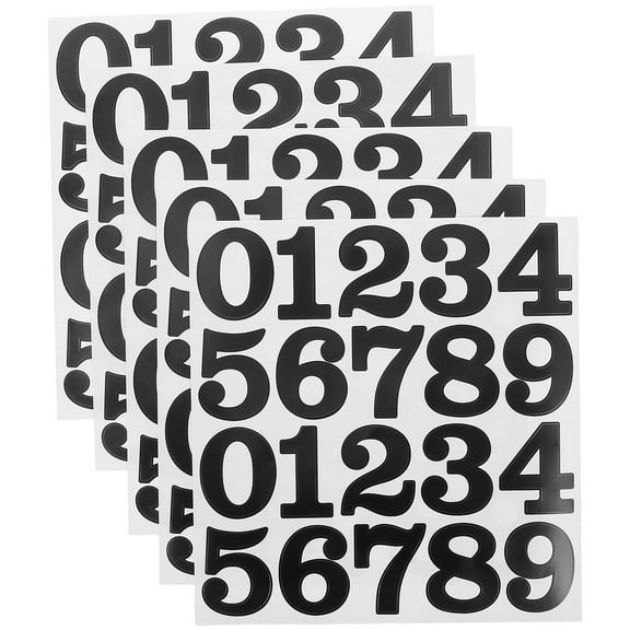 OFFIGAM 25 Pieces Black Vinyl Number Stickers, Self-Adhesive Address and Labeling Numbers for Home and Office