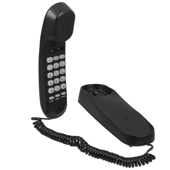 OFFIGAM Black Wall Mounted Phone for Home with Multiple Line Support and Clear Sound Transmission