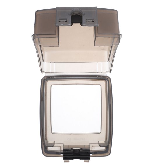 OFFIGAM Black Waterproof Socket Cover for Outdoor and Indoor Use with Transparent Flip Cap Protection