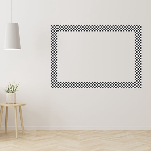 OFFIGAM Black and White Checkered Bulletin Board Border Stickers, Classroom Decor Trim Roll for Chalkboard, Office, School