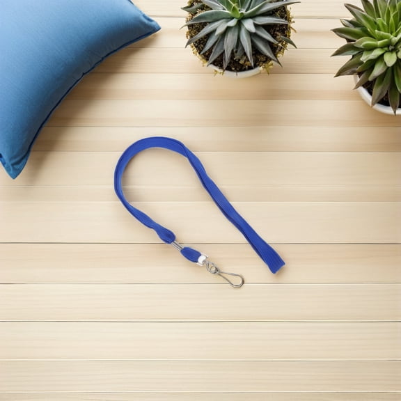 OFFIGAM 100Pcs Blue Braided Lanyard Neck Strap with Clip for Id Cards School and Office Use