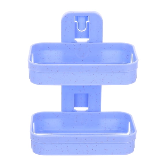 OFFIGAM Blue Plastic Soap Container Wall Mounted for Renters 1Pack