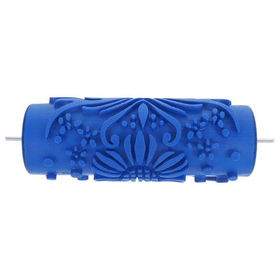 OFFIGAM Blue Textured Rubber Paint Roller for Wall Art Decoration Featuring Unique Design and Simple DIY Use