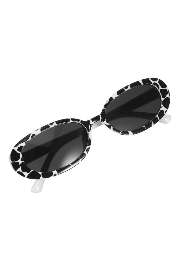 Boho Sunglasses for Women Oval Black Small Frame 1Set