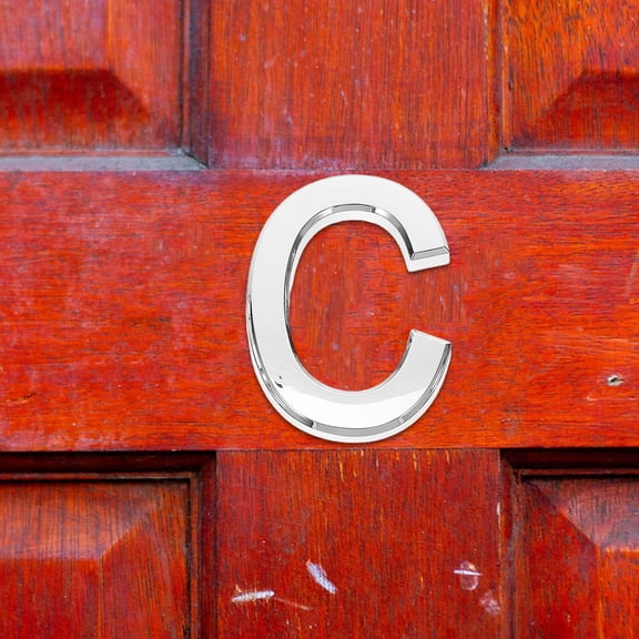 OFFIGAM Bold Alphabet Sign Letter Door Sign Silver 4Pcs Modern Design Door Identification for Office Users