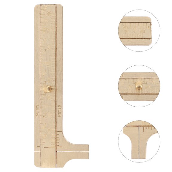 OFFIGAM Brass Pocket Caliper Measuring Tool with Dual Scale for Precise Jewelry and Watch Measurements