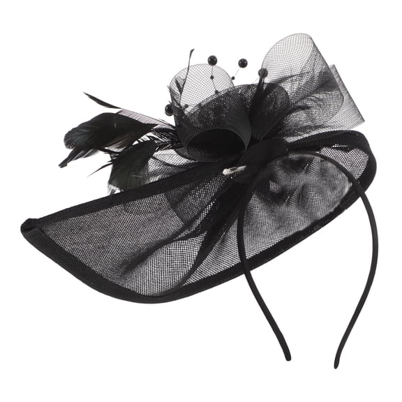 OFFIGAM Women Vintage Mesh Plume Fascinator Headband for Cocktail Events