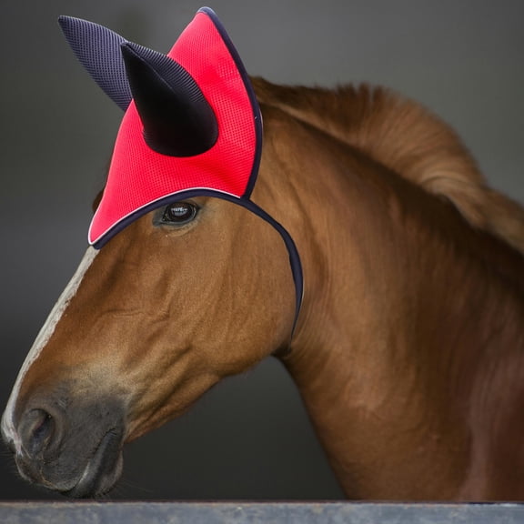 OFFIGAM Decorative Horse Ear Cover Breathable Red 1Pack
