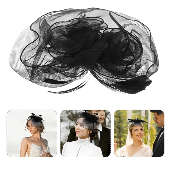 OFFIGAM Elegant Bridal Face Veil Gauze Headwear for Women, 1 Piece Wedding Accessory