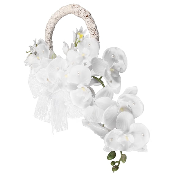 OFFIGAM Romantic Wedding Hand Wreath with Artificial Flowers for Brides 1Pcs