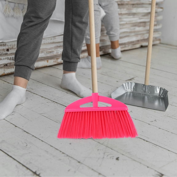 OFFIGAM Heavy-Duty Red Broom Head Densely Packed Bristles for Floors 2Pcs