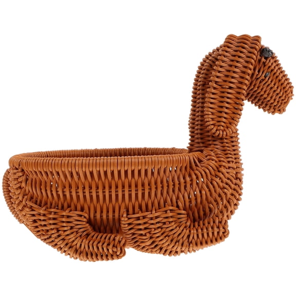 OFFIGAM Brown Woven Basket for Home Storage with Dog Shape Design and Versatile Use