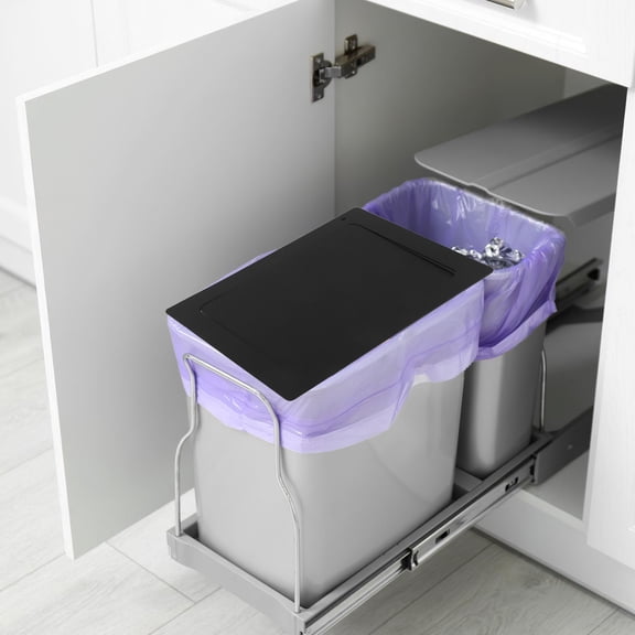 OFFIGAM Built in Stainless Steel Trash Can Lid Replacement with Swing Flap for Home and Commercial Use