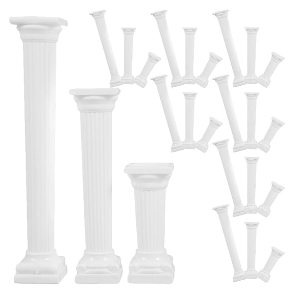 OFFIGAM 24Pcs White Plastic Roman Pillars Cake Fondant Support Stand for Tiered Cake Stability and Decoration