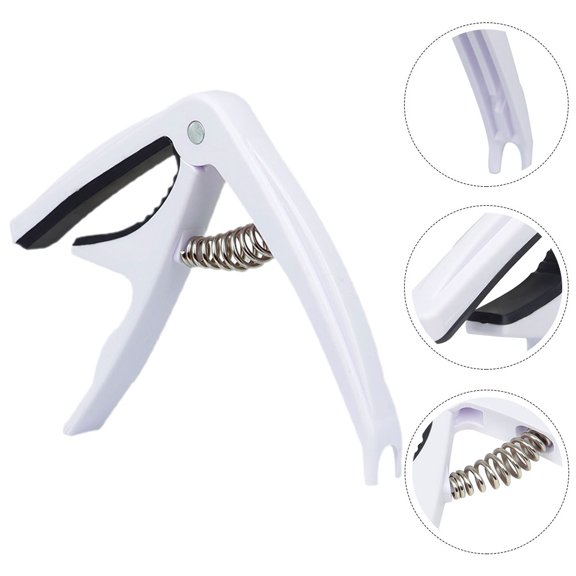 OFFIGAM White Adjustable Capo for Guitar, Ukulele, Banjo, and Other Stringed Instruments with Easy One-Handed