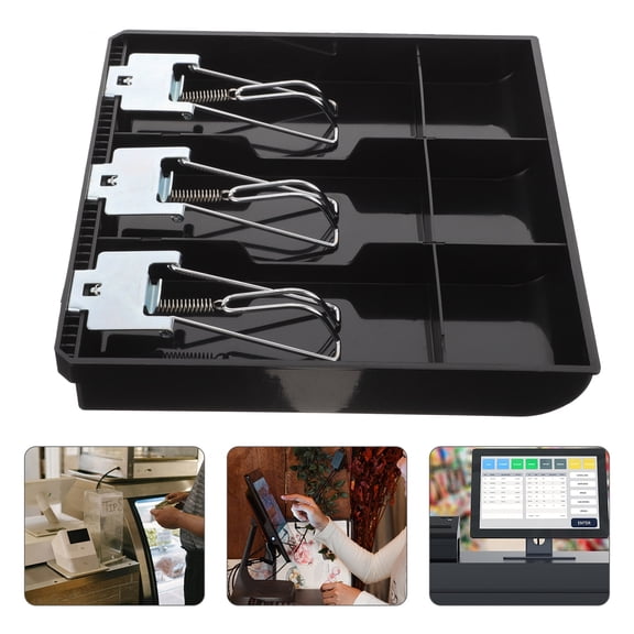 OFFIGAM Cash Drawer Insert Money Storage Tray Plastic 1Pack For Retail Businesses